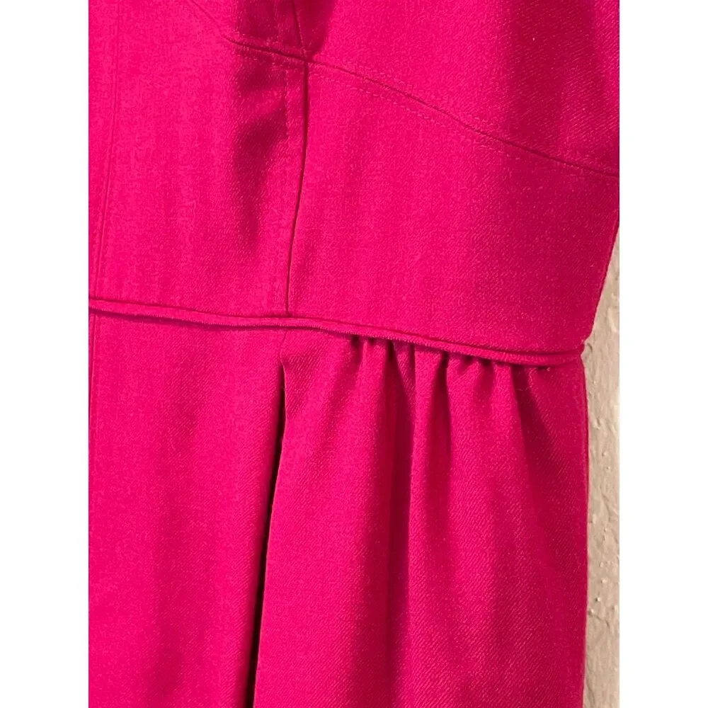 ~ J.Crew 8 sleeveless wool blend pink shift / sheath dress, knee length pleated - Picture 10 of 12